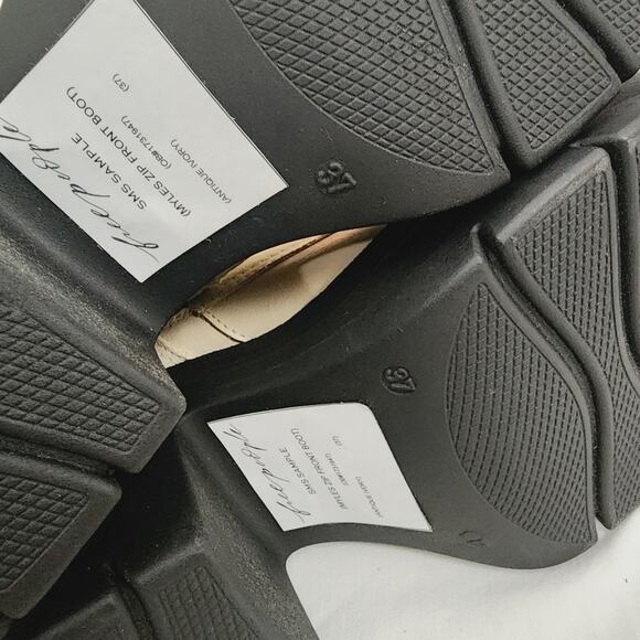 NEW Free People Myles Platform Chunky Zip Boot Leather Ivory EU 37 US 7 - Picture 7 of 11